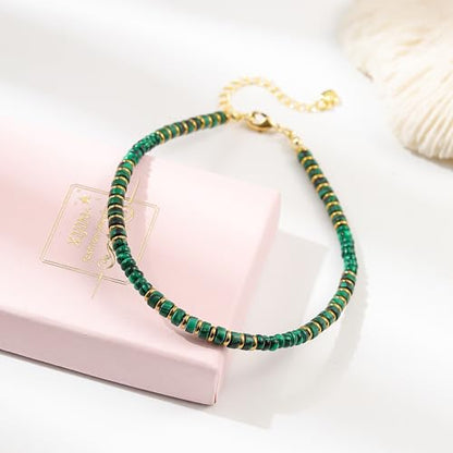 XIJIN Natural Stone Beaded Anklets for Women Handmade Beach Boho Turquoise Beads Ankle Bracelet Jewelry Gift for Her - color: K