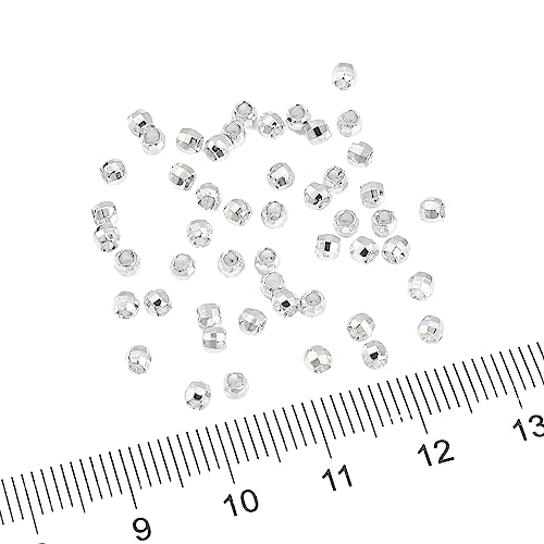 Silver Plated Laser Round Spacer Beads 3x3mm 50pcs for Jewelry Making Findings Non Tarnish - color: Silver, size: 3mm Laser