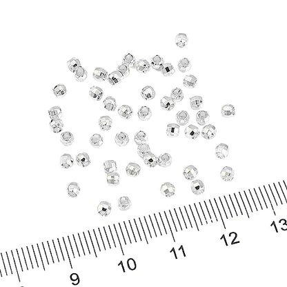Silver Plated Laser Round Spacer Beads 3x3mm 50pcs for Jewelry Making Findings Non Tarnish - color: Silver, size: 3mm Laser