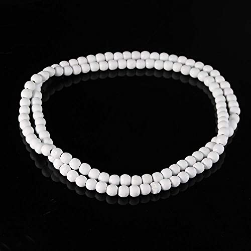 COLORFUL BLING 8MM Natural Wood Bead Necklace Africa Wooden Chain Statement Unisex Chunky Strand Necklaces Hip Hop Jewelry - color: white