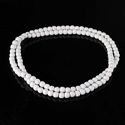 COLORFUL BLING 8MM Natural Wood Bead Necklace Africa Wooden Chain Statement Unisex Chunky Strand Necklaces Hip Hop Jewelry - color: white
