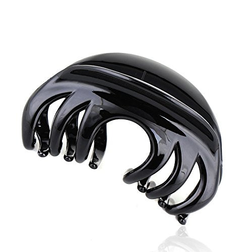 4" Large Hair Claw Clip-Acrylic Strong Holding Power Hair Clips Hairgrip for Women and Girls Hair Barrettes for For Thick Hair(C-Black) - color: C-Black