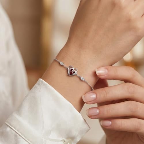 Initial Bracelet for Women 925 Sterling Silver Heart Angel Wings Initial Bracelet Anniversary Birthday Mothers Day Jewelry for Mom Her Wife - color: N