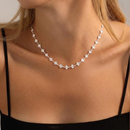 Robaice Necklaces for Women, 14K Gold/Silver Plated Chain Necklace | Dainty Paperclip Cuban Chain, Choker Necklace for Women, Non Tarnish Jewelry Gifts Trendy - color: Silver Chain