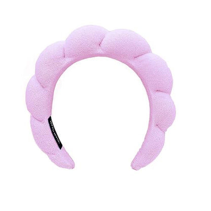Spa Headbands for Washing Face Makeup Skin Care Headband Women Bubble Facial Beauty Headbands Puffy Shower Towel Band Hair Headband - color: Pink