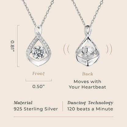 ARINZA Moissanite Necklace for Women, 1 Ct 925 Sterling Silver Dancing Stone Pendant, 18+2 Inch Chain, Valentine’s Day Christmas Gift for Her, Wife, Mom, Anniversary, Birthday - color: 8 Infinity Love