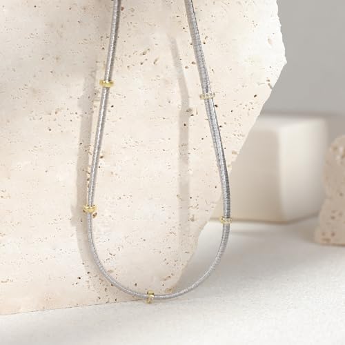 Handmade in Italy Necklace S925 Silver Twist Choker-Necklaces Minimalist Coil Craft Jewelry Mother's Day Christmas Gift for Women - color: 005-S