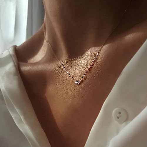 LLWOM Gold Necklace for Women-14k Gold Plated Infinity Necklace Star Of David Necklace Evil Eye Cross Pendants Heart Dainty Gold Necklace For Women - color: Gold-19 Zircon Hearts