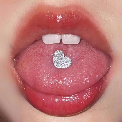 14G Stainless Steel Tongue Rings Straight Barbells Heart Shape Rose Shape Tongue Piercing Jewelry - color: Pack 3
