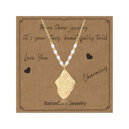 2 PCs Gold Plated Necklace Set for Women - Non Tarnish Jewelry Gift with Fashion Design - style: Fashion 2