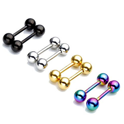 Zysta 4 Pairs Stainless Steel 14/16G Mixed Colors Body Piercing Barbells 6-16mm Post Studs Earring NippleTongue Helix Tragus Cartilage Labret Medusa Lip Eyebrow Straight Bar Ball Screw … - color: 6mm Ball,10mm Post