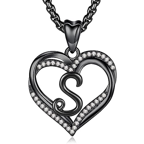 INFUSEU Unique Initial Necklaces for Women Girls Small Heart Letter Jewelry, Meaningful Personalized Gifts - style: S