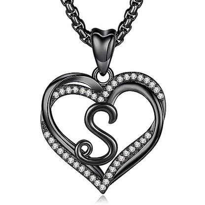 INFUSEU Unique Initial Necklaces for Women Girls Small Heart Letter Jewelry, Meaningful Personalized Gifts - style: S