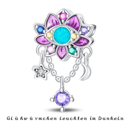 HappyStar 925 Sterling Silver Charms for Bracelets and Necklace Dangle Pendants Beads Charms Fits Charms Bracelets for Woman Jewelry Gifts (with one Spacer Bead Charms) - style: Elegant Lotus Beads