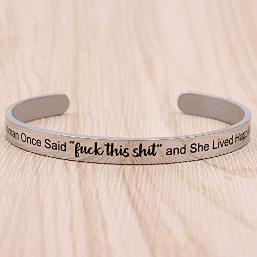 Btysun Bracelets for Women Mothers Day Bracelet Gifts from Daughter Inspirational Gifts for Women Graduation Gifts for Her Motivational Birthday Cuff Bangle Friendship Personalized Mantra Jewelry… - style: A Wise Woman Once Said “.. this ..."and She Lived