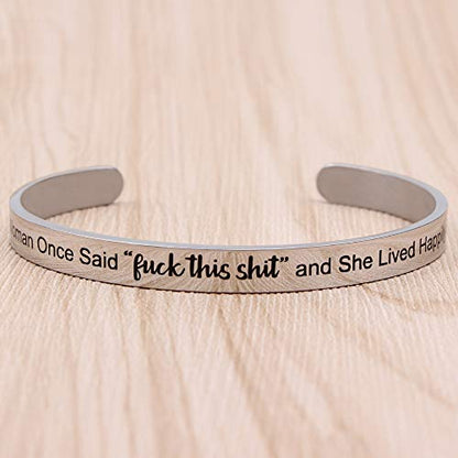 Btysun Bracelets for Women Mothers Day Bracelet Gifts from Daughter Inspirational Gifts for Women Graduation Gifts for Her Motivational Birthday Cuff Bangle Friendship Personalized Mantra Jewelry… - style: A Wise Woman Once Said “.. this ..."and She Lived