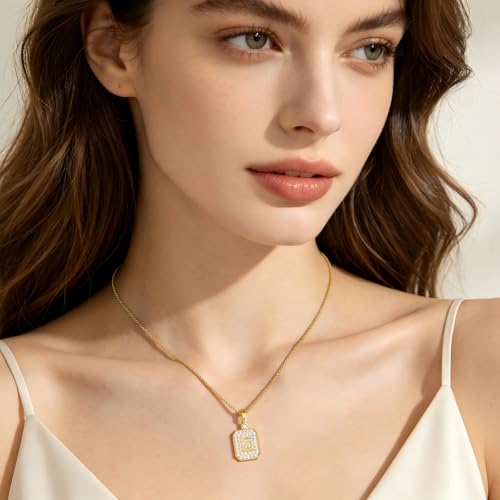 Initial Necklaces for Women 18K Gold Plated Letters Pendant Necklace Personalized Jewelry Birthday Gifts Wife Anniversary for Women Mom