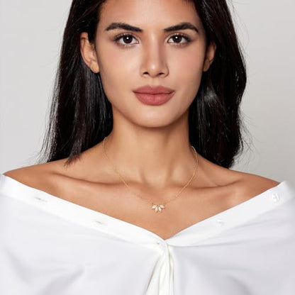 Zeffy Diamond Necklaces for Women, Dainty Gold Necklace 18k Gold Plated Layered Necklaces Simple Gold CZ Diamond Pendant Necklaces for Women Trendy Jewelry Gifts for Girls - color: Gold Leaf Necklace