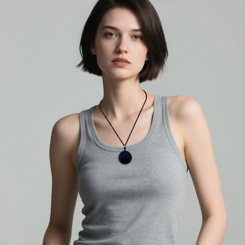 Anjiucc Natural Gemstone Tree of Life Black Obsidian/Golden Obsidian Pendant Necklace for Male and Female Necklace - color: Black obsidian 3