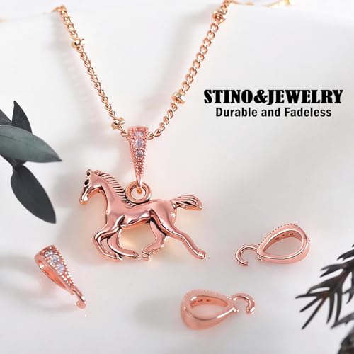 stino 10PCs Small Pendant Bail Clasps for Jewelry (Rose Gold Plated) | 10 Pack, Jewelry Connectors, Necklace Bails ,Secure, Jewelry Making - color: Rose Gold Plated