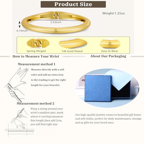 Gold Bangle Bracelets for Women Cuff Stackable Waterproof Non Tarnish Bracelet Stack Silver Plated 14k Chunky Bangles Jewelry Set for Woman - style: Style 2