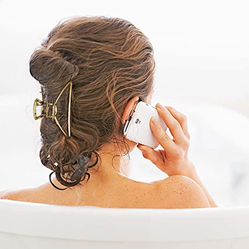 HH&LL Hair Clips, Metal Hair Claw Barrette Clamp Jaw for Women (2, Gold+ Rose Golden) - color: Gold+ Rose Golden