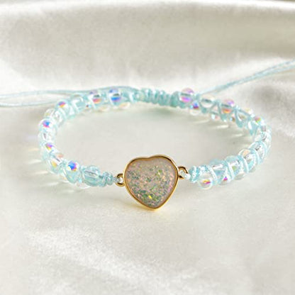 YGLINE Stone Bead Yoga Meditation Bracelet Healing Crystal Double Layer Natural Gemstone Beaded Relax Anxiety Bracelets for Women Men - color: white