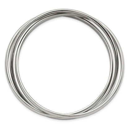 Diamond2Deal Chisel Stainless Steel Polished 3 Piece Set of Intertwined Bangle Bracelets Bangle Bracelet