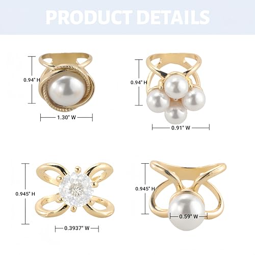 Metal Scarf Rings Clips, Bandana Buckles for Women - style: Baroque