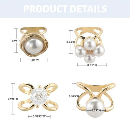 Metal Scarf Rings Clips, Bandana Buckles for Women - style: Baroque