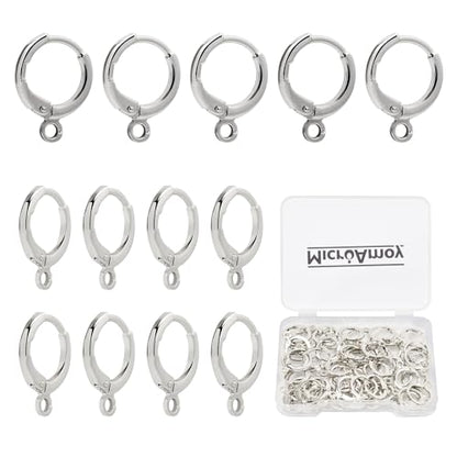 60pcs Silver Filled Hoop Huggie Earring Hooks,Hypoallergenic Dangle Tarnish Resistant Gold Lever Back Earring Hooks Earwire for Jewelry Making Supplies (Silver) - color: Silver