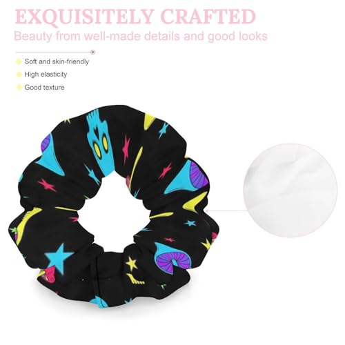 Spiral Hair Ties for Women & Girls Trippy Mushroom Skull, No-Damage Coil Scrunchies, Traceless Ponytail Holders for Daily Use & Dreadlocks - color: Style (859)