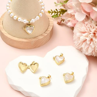 Photo Locket Charms for Jewelry Making Brass Frame Charms Memorial Bracelet Necklace Earring Keychain - style: Shell