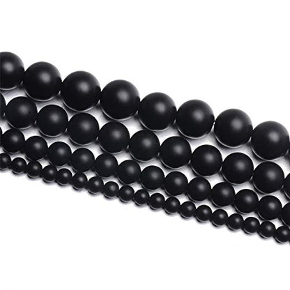 NCB Black Matte Onyx Beads 200pcs 4mm Round Gemstone Beads Spacer Charm Beads Natural Stone Loose Beads for Bracelet Necklace Jewelry Making 4mm 6mm 8mm 10mm (Matte Black Onyx, 4mm 200Beads) - color: Matte Black Onyx, size: 4mm 200Beads