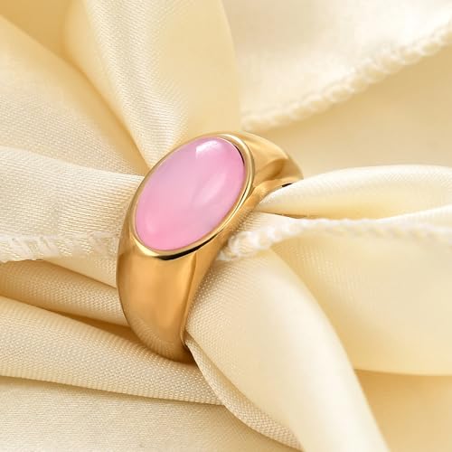 MYNENEY Signet Mens Pinky Rings Statement Wedding for Women - color: Pink-Gold