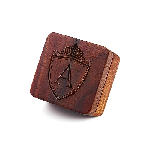 Mens Initial Silver Cufflinks A-Z Alphabet Letter Steel Cuff Links with Engraved Walnut Wood Box Groom Groomsman Wedding Set… - style: Classic-A
