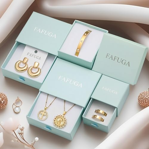 18 K Gold Plated Love Bangle Bracelet Stack Cuff Jewelry for Women Jewelry Set for Women Gift with Box - style: style16