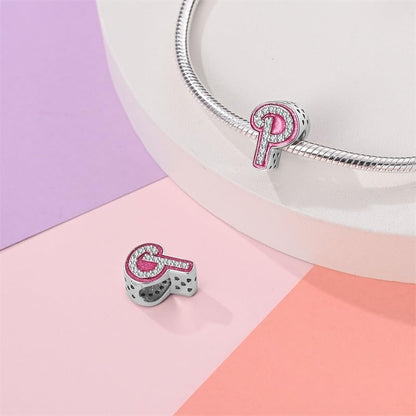 925 Sterling Silver Letter Charms Fits Pandora Bracelets Alphabet AZ Bead Charm for Bracelets Necklace with 5A Cubic Zirconia for Women Birthday Ceremony DIY Jewelry Gift - style: P