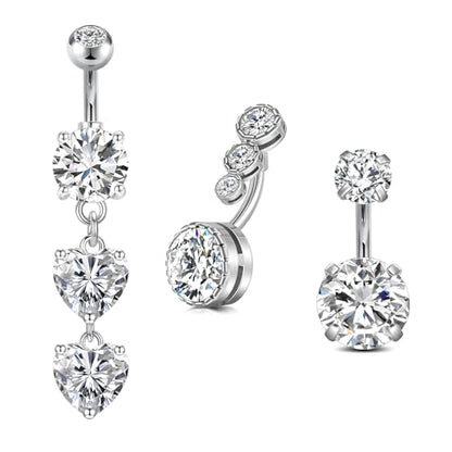 VCMART Belly Button Ring Short Bar Belly Ring Short Belly Button Rings Surgical Steel 6mm Belly Rings for Women Small Belly Button Piercing Navel Rings Piercing Jewelry - color: A2 -silver