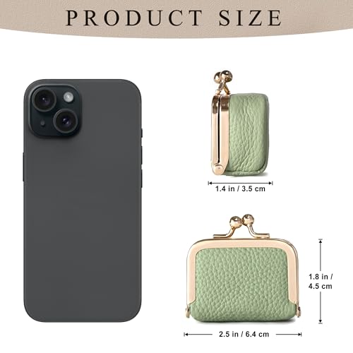 Zivyes Mini Jewelry Box Travel Small Coin Purse Organizer Case Genuine Leather Tiny Size (Green) - color: Green-Tiny