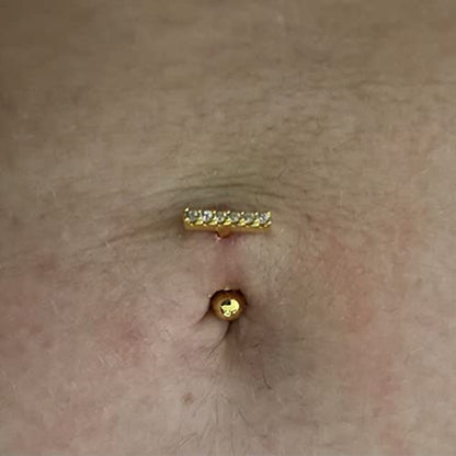 QWALIT Belly Button Ring Silver Gold Belly Rings Surgical Stainless Steel Belly Button Rings for Women Belly Button Piercing Jewelry Hypoallergenic Dangle Belly Button Ring Clicker Belly Ring Dangling - style: D1-T shape