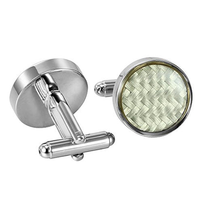 Urban Jewelry Mens Stainless Steel Nautical Knot Cufflinks Sharp Formal | Nautical Cufflinks Stainless Steel Rust Resistant Finish Polished Cufflink Finish Modern Cufflink Design Style - color: Carbon Fiber Cufflinks
