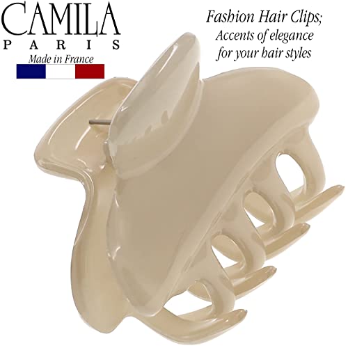 Camila Paris CP3551 French Small Hair Clips for Women, 2.5" Small Claw Clip Fashion Styling Mini Hair Clip Accessories for Women, Strong Hold No Slip Grip Cute Claw Clips, Made in France - color: Nude 2.5"