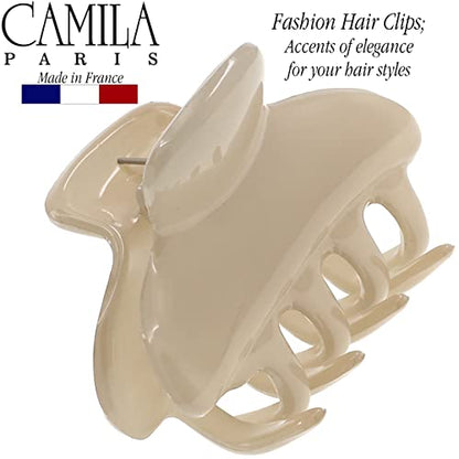 Camila Paris CP3551 French Small Hair Clips for Women, 2.5" Small Claw Clip Fashion Styling Mini Hair Clip Accessories for Women, Strong Hold No Slip Grip Cute Claw Clips, Made in France - color: Nude 2.5"