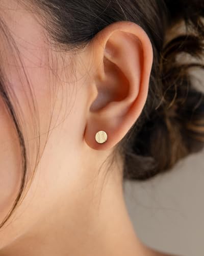 Stud Earrings for Women- 14K Gold/White Gold Plated/Black Bow Dragon Softball Snake Bat Stud Earrings - color: Softball