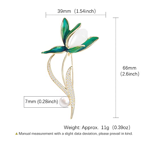 Brooches for Women, Shiny Cubic Zirconia Brooch Pins for Women Fashion Brooch Pin Broach Jewelry Gift - color: Orchid