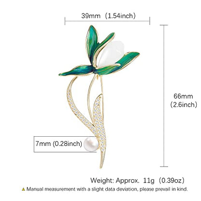 Brooches for Women, Shiny Cubic Zirconia Brooch Pins for Women Fashion Brooch Pin Broach Jewelry Gift - color: Orchid