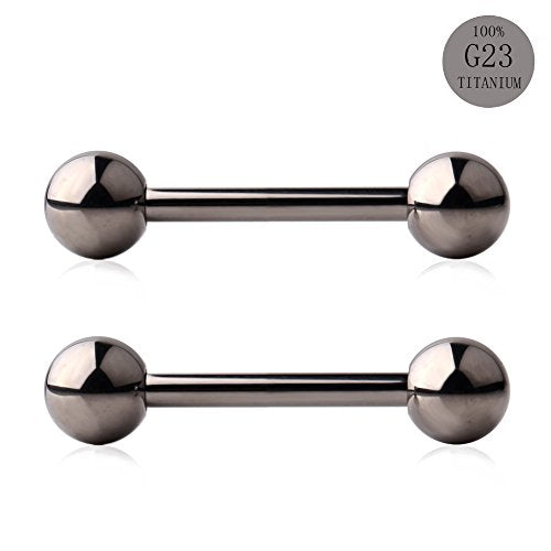 Grade 23 Titanium Externally Threaded Nipple Piercing Jewelry Barbell Ring Tongue Rings Nipple Straight Body Piercing Jewelry for Women Men 14G 16G 12mm 14mm 16mm 19mm - style: 16GA - 5/8" (16mm)