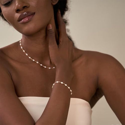 Pearl Bracelets for Women Dainty Gold Pearl Stretch Stackable Bracelet Bridesmaid Wedding Jewelry Gifts Prom Wedding Guest Dress - color: K:Gold Pearl Bracelet