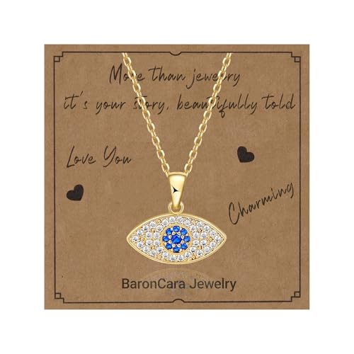 2 PCs Gold Plated Necklace Set for Women - Non Tarnish Jewelry Gift with Fashion Design - style: Evil Eye 3
